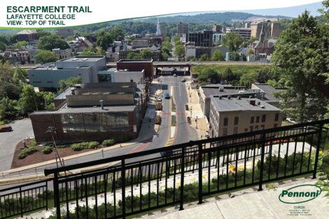 College Hill escarpment trail rendering - top of trail view.