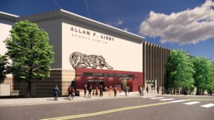 Rendering of Allan P. Kirby Sports Center Façade Replacement and Box Office