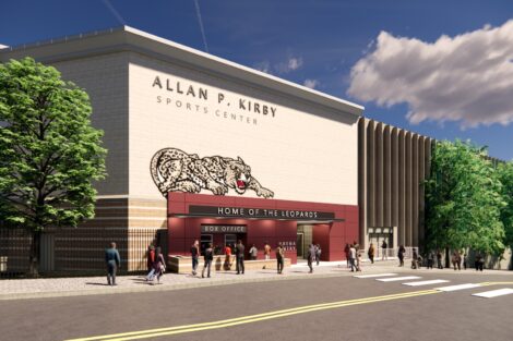 Rendering of Allan P. Kirby Sports Center Façade Replacement and Box Office